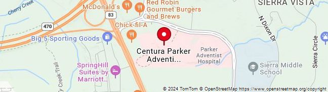 Map of Parker Adventist Hospital Genetic Counseling   Parker